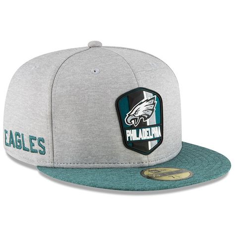 Philadelphia Eagles New Era 2018 NFL Sideline Road Official 59FIFTY Fitted Hat – Heather Gray/Midnight Green Eagles Hat, Team Slogans, Midnight Green, Eagles Nfl, Nfl Philadelphia Eagles, Nfl Sports, Stylish Hats, Oakland Raiders, Black Women Fashion