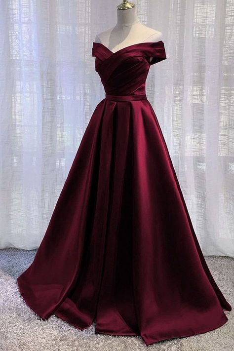 Evening Wedding Guest Dress, Girls Graduation Dresses, 18th Debut, Vestidos Color Vino, Evening Wedding Guest, Evening Wedding Guest Dresses, Simple Evening Dress, Bridal Suits, Satin Formal Dress