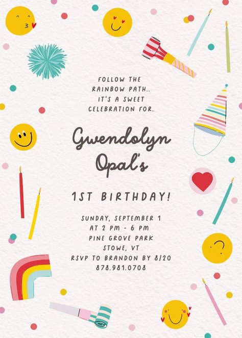 Candyland Invitations, 1st Birthday Invitation Template, Candyland Birthday, Online Invitations, 1st Birthday Invitations, First Birthday Invitations, Baby Shower Themes, Invitation Design, Invitation Cards