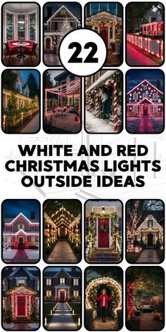 Mixing White And Colored Christmas Lights Outside, Red And White Outdoor Christmas Decor, Red And White Christmas Lights, Red String Lights, Lights Outdoors, Green Christmas Lights, Colored Christmas Lights, Palm Tree Lights, Red Christmas Lights