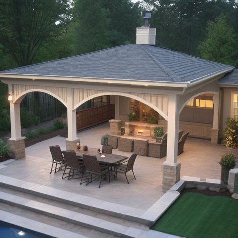 outdoor patio roof ideas Patio Roof Design Ideas, L Shaped Covered Patio, Patio Layout Ideas, Outdoor Patio Roof Ideas, Outdoor Patio Roof, Patio Roof Ideas, Plants Lighting, Patio Renovation, Rectangle Patio