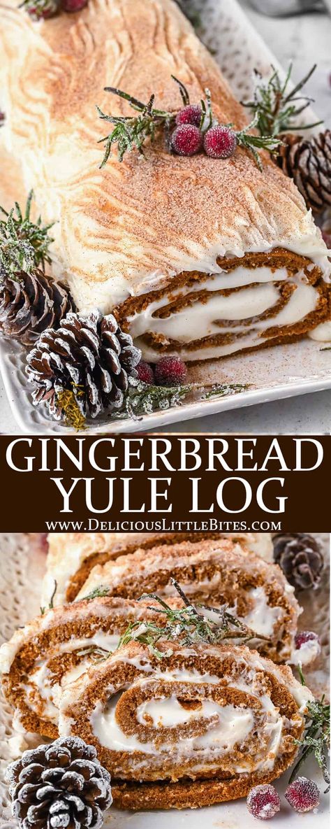 Peppermint Yule Log Cake, Yule Log Cake Aesthetic, Spice Cake Yule Log, Eggnog Yule Log, Birch Yule Log Cake, Thanksgiving Yule Log Cake, Gingerbread Jelly Roll Cake, Yule Log Recipe Christmas, Yule Log Cake Flavors