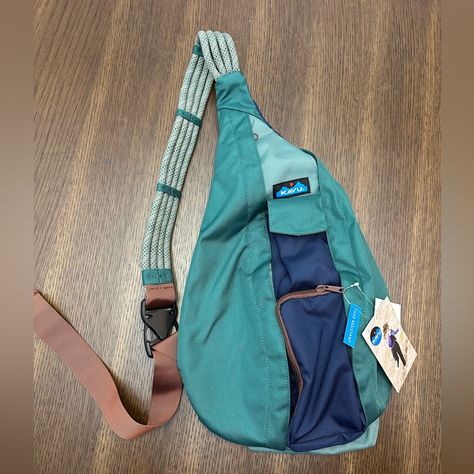 Kavu Bag, Hiking Bag, String Bag, Tree Hugger, Granola, Blue Brown, Friendship Bracelets, Crossbody Bags, Color Blue