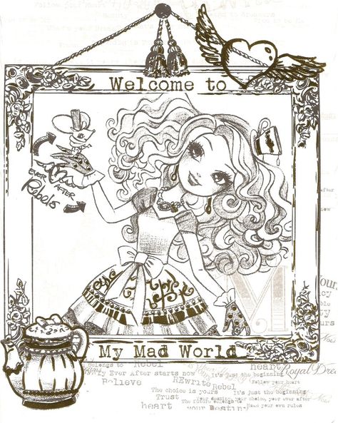 Ever After High Ever After High Thronecoming, Awesome Coloring Pages, Mad World, Adult Colouring Pages, Disney Coloring Pages, Ever After High, High Art, Digi Stamps, Color Activities