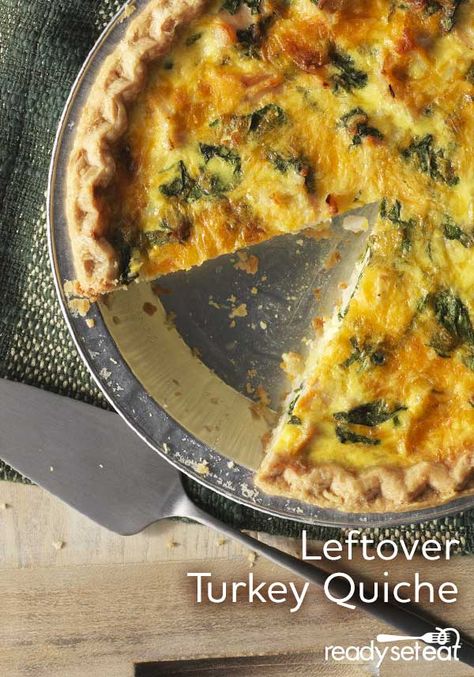 Leftover turkey is the star in this easy to prepare quiche along with fresh baby spinach and Cheddar cheese Southwest Vegetables, Turkey Quiche Recipes, Turkey Quiche, Cranberry Filling, Turkey Leftovers, Thanksgiving Brunch, Ready Set Eat, Leftover Recipes, Turkey Pot Pie