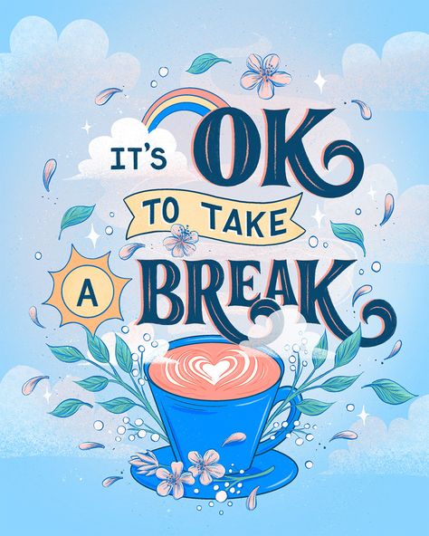 Take A Break Quotes, Staff Development, Lettering Download, Hand Lettering Inspiration, Posca Art, Illustration Quotes, Motiverende Quotes, Taking A Break, Lettering Quotes