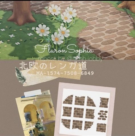 Motif Sol Animal Crossing, Sol Animal Crossing, Acnh Path, Cottagecore Animal Crossing, Future Islands, Motif Acnl, Acnh Cottagecore, Brick Path, Animal Crossing 3ds