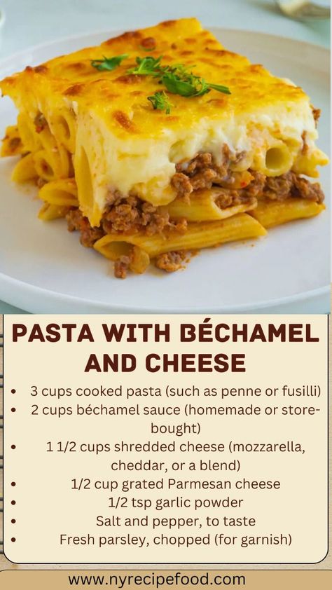 Recipes With Bechamel Sauce, What To Eat With Pasta, Pasta Baked Ziti, Side Dish For Pasta, Quick Easy Pasta Recipes, Quick Easy Pasta, Easy Pasta Recipes Quick, Pesto Dishes, Noodles And Dumplings