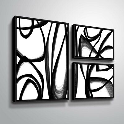 Abstract Poetry, Large Canvas, Orren Ellis, Artsy Fartsy, Abstract Pattern, Graphic Art Print, Black Frame, Canvas Fabric, 3 Piece