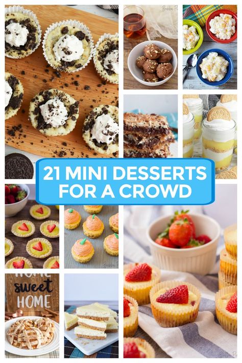 Great things come in small packages. These Mini Desserts for a Crowd will make hosting your next party a breeze! Mini Desserts For A Crowd, Wine Bundt Cake, Mexican Fruit Salad, Good Desserts To Make, Chocolate Coconut Brownies, Mexican Fruit Salads, Cool Whip Pies, Creamy Dessert Recipes, Mexican Fruit