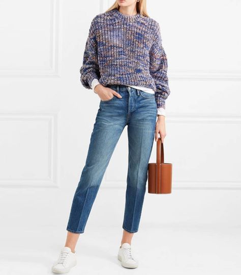 Straight-Leg Jeans Outfits That're Straight-Up Perfect | Who What Wear Outfits With High Tops, Straight Leg Jeans Outfit, Straight Leg Jeans Outfits, Color Combos Outfit, Structured Jacket, Jeans Outfit Summer, Leopard Print Coat, Perfect Summer Outfit, Jeans Cropped