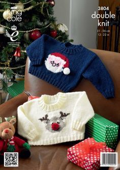 Baby Christmas Jumper, Baby Christmas Sweater, Knitted Santa, Knitted Christmas Jumpers, Jumper Pattern, Baby Boy Knitting Patterns, Jumper Knitting Pattern, Baby Boy Knitting, Jumper Patterns