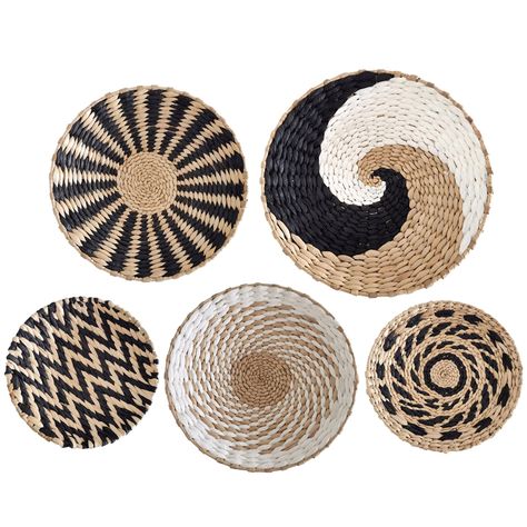 PRICES MAY VARY. Versatile Sizes: This set includes 5Pcs of Wall Basket Decor in 3 different sizes. 2pcs for 7.9 inch, 2pcs for 9.8 inch, and 1 pc wall basket for 11.8 inches, providing diverse options for your decorative arrangements. Mix and match, hang them in clusters, or create a unique pattern to suit your personal Type. Functional Elegance: These baskets are not just for show; they serve as functional organizers too. Use them as decorative key trays in the hallway, stylish storage solutio Wall Basket Decor, Woven Wall Decor, Basket Decor, Basket Wall, Basket Wall Decor, Wall Basket, Rustic Wall, Living Room Bedroom, Baskets