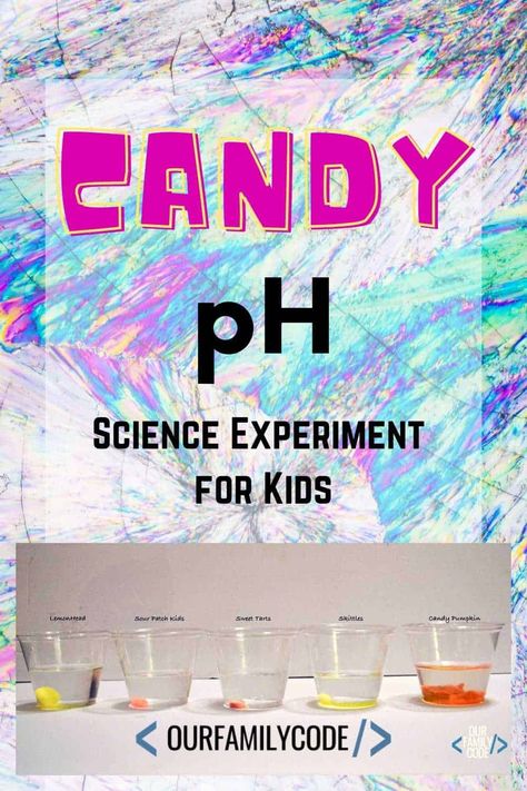 In this candy pH science experiment for kids, we are testing to see if sour candy is acidic with a simple acid-base reaction. #candyexperiments #chemistryexperimentsforkids #STEAM #STEM #scienceforkids #candychemistry #candyph Elementary Chemistry, Candy Science Experiments, Chemistry Experiments For Kids, Candy Experiments, Steam Activities For Kids, Science Experiments Kids Elementary, Candy Science, Chemistry Activities, Chemistry For Kids