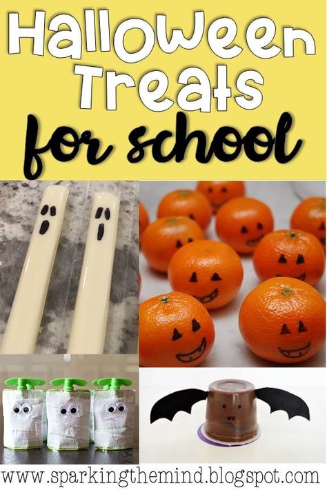 Halloween School Treats Prepackaged, School Halloween Party Snacks, Allergy Free Halloween Treats, Halloween Treat Ideas For Kids, Treats For School, Halloween Treat Ideas, Halloween Treat Tags, Halloween Snacks For Kids, Halloween School Treats