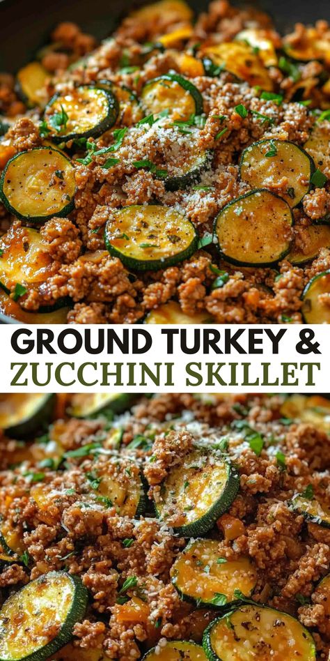 Ground Turkey and Zucchini Skillet (25 minutes) -  #ground #minutes #Skillet #Turkey #Zucchini Eating Well 101 Recipes, Food To Make With Ground Turkey, Healthy Meals To Make With Ground Turkey, Healthy Dinner Recipes For Two Easy, Easy Recipes With Vegetables, Zucchini And Turkey Recipes, Healthy Dinners Gluten Free, Ground Turkey Recipes Zucchini, Health Lunch Meal Prep