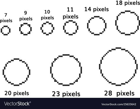 Pixel Circle Chart, Minecraft Round Windows Design, Circle Pixel Pattern, Circle Pattern Minecraft, Circle Template Minecraft, Pixel Art Pattern Circle, Minecraft Circle Guide, Round Minecraft House, Pixel Art Circle