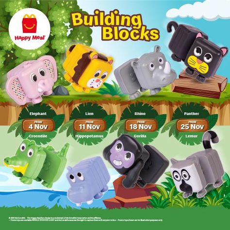 Mcdonald's Happy Meal, 1 December, Mcdonalds Toys, Animals Toys, Stock Clearance, Food Poster Design, Happy Meal Mcdonalds, Happy Meal Toys, Building Blocks Toys