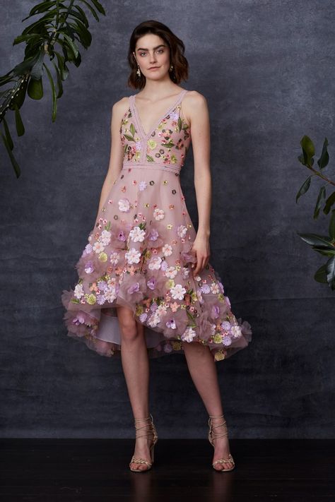 Marchesa | Collections | Marchesa-notte | Pre Fall 2018 | Collection 3d Floral Dress, Moh Dress, Modern Cinderella, Georgina Chapman, Embroidered Cocktail Dress, Marchesa, Fall 2018, Beautiful Gowns, Couture Dresses