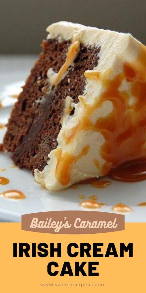 Baileys Irish Cream Cake, Salted Caramel Desserts, Baileys Irish Cream Recipes, Irish Cream Cake, Baileys Cake, Liquor Cake, Irish Cream Recipe, Irish Coffee Recipe, Caramel Ganache