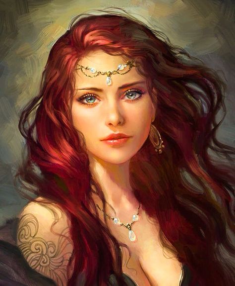 Red head character Heroic Fantasy, Charcoal Drawings, Arte Fantasy, 판타지 아트, Digital Portrait, Fantasy Artwork, Character Portraits, Fantasy World, Urban Art