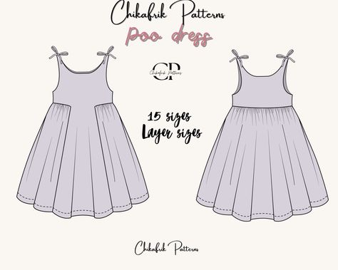 Poo dress pattern|women dress pattern|women pdf sewing pattern|flairy bow strap dress|cute girly dress pattern|digitalsewingpattern 15 sizes Patchwork Dress Pattern Free Sewing, Short Patterns Sewing Free, Free Clothes Patterns, Free Pattern Dress, Womens Dress Pattern Free, Smock Dress Sewing Pattern, Sewing Patterns Clothes, Bow Strap Dress, Summer Dress Pattern