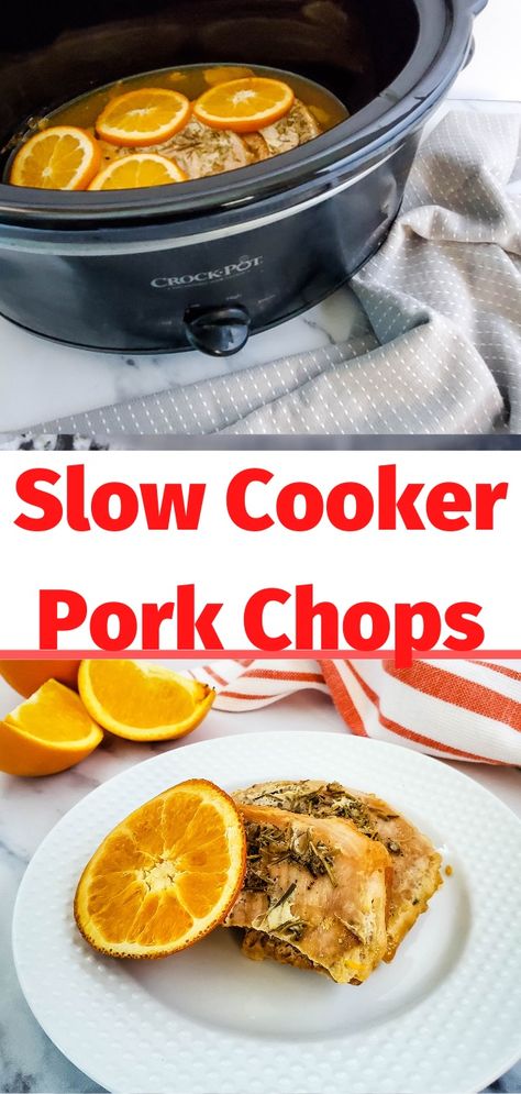 Delicious and Easy Orange Rosemary Glazed Pork Chops! Slow Cooker Pork Chops Recipes, Crock Pot Pork Chops, Rosemary Pork Chops, Crockpot Pork Loin, Crock Pot Pork, Pork Chop Recipes Crockpot, Bbq Pork Chops, Pork Chop Recipe, Easy Pork Chops