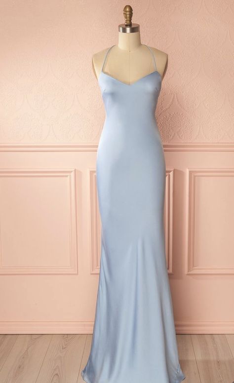 Versace Silk Gown Light Blue Silk Dress Long, Light Blue Silk Dress Short, Blue Silk Gown For Prom Season, Silk Blue Gown For Gala, Blue Silk Dress Aesthetic, Pastel Blue Prom Dress, Luxury Light Blue Silk Dress, Pastel Prom Dress, Pastel Blue Dress