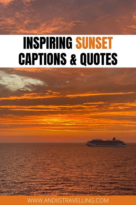 Inspiring SUNSET captions & quotes Deep Sunset Quotes, Summer Sunset Quotes, Sunset Quotes Short, Sunset Quotes Deep, Sunset Puns, Quotes Life Short, Romantic Sunset Quotes, Caption For Sunset, Beach Sunset Quotes