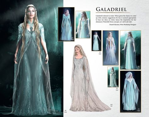 Galadriel - concept art - The Hobbit - An Unexpected Journey - Cate Blanchett Galadriel Costume, Hobbit Costume, The Hobbit An Unexpected Journey, Lotr Costume, Waterfall Dress, Hobbit An Unexpected Journey, Tolkien Elves, An Unexpected Journey, Weta Workshop