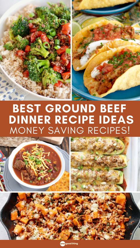 Quick, delicious, and economical, these ground meat dinners are sure to please the whole family. These are the best easy dinner recipes using ground beef! My favorite comfort food recipes to make dinner time quick and easy. Quick Dinners Ground Beef, Frugal Ground Beef Recipes, Amazing Food Recipes Dinners, Easy Ground Beef Dinner Recipes Healthy, Groundbeefrecipes Easy, Quick And Easy Ground Beef Recipes, Easy Beef Dinner Recipes, Ground Meat Recipes For Dinner, Meat Dinner Recipes