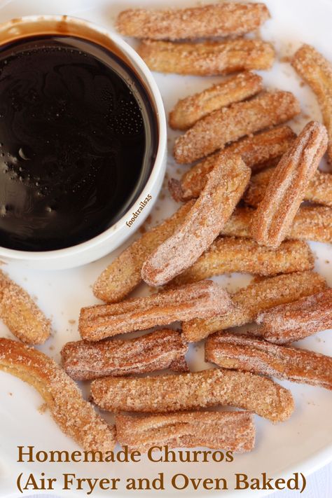 Homemade Chirros Gluten Free Churros Air Fryer, Almond Flour Churros Recipe, Homemade Churros Recipe Air Fryer, Churro Recipe Air Fryer, Churros Recipe Oven Baked, Churros Recipe No Eggs, Oven Baked Churros Recipes, Oven Baked Churros, Oven Churros