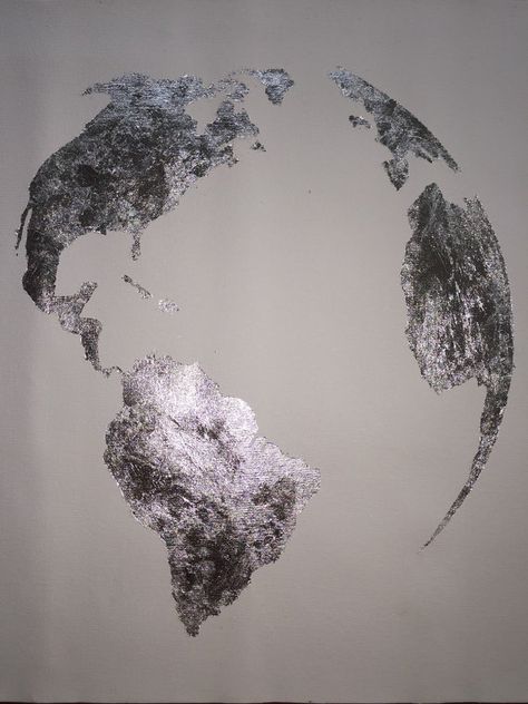 White canvas with black foil Globe Painting, Silver Leaf Painting, World Map Wallpaper, Leaf Painting, World Map Art, Map Wallpaper, Map Of The World, Painted Leaves, Samsung Wallpaper