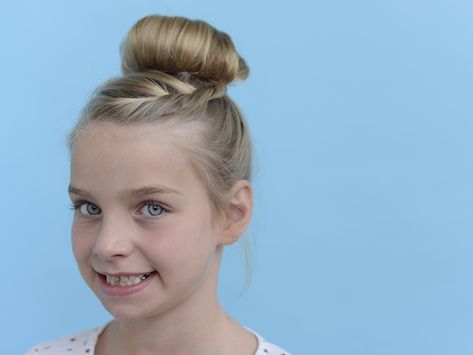 Princess Hair Bun Toddler Updo, Princess Bun, Formal Bun, Tiana Party, Princess Tiana Party, Girls Hairdos, Cinderella Hair, Easy Hairstyles For Kids, Simple Updo