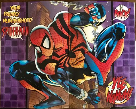 The Sensational Spider-Man by Dan Jurgens, Klaus Janson and Gregory Wright 1996 Scarlet Spider Ben Reilly, Scarlet Spider Kaine, Spider Man Suit, Spider Book, Ben Reilly, Silver Age Comic Books, Scarlet Spider, Spiderman Movie, Comic Book Artwork