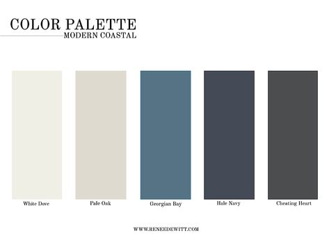 Home Color Palette, Benjamin Moore, White Dove, Pale Oak, Georgian Bay, Hale Navy, Cheating Heart, Mood Board, Home Paint Color Palette Hale Navy Colour Palette, Navy Neutral Color Palette, White Dove Paint Palette, Pale Oak Benjamin Moore Palette, Pale Oak Benjamin Moore Color Scheme, Benjamin Moore Hale Navy Color Palette, Bm Pale Oak Coordinating Colors, Pale Oak And Hale Navy, Hale Navy Color Scheme