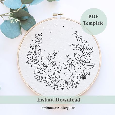 SUPER PACKAGE: https://www.etsy.com/listing/934669897 ❤After purchase, We will send you a link with the access, and you can instant download the patterns. You can access all the times that you want. Not Expire. ❤The patterns are an instant download PDF, and Included: -  PDF template of all design in 6 sizes: 3,4,5,6,7 and 8" -  Tips on how to transfer the pattern to your fabric -  Tips  to prepare the embroidery hoop  ❤ NOTE: * These are a digital item. Etsy will be sent the PDF directly to your Embroidery Simple Flowers, Simple Flower Embroidery Pattern, Flower Embroidery Pattern Free Templates, Floral Embroidery Patterns Templates, Embroidery Flowers Pattern Templates, Floral Wreath Embroidery, Embroidery Simple, Template Flower, Frame Embroidery