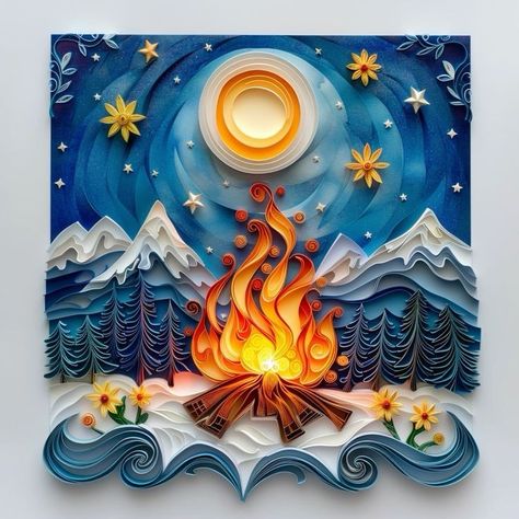 Paper Quilling Landscape, Quilling Landscape, Diy Quilling Crafts, Quilling Flower Designs, Arte Quilling, Paper Quilling For Beginners, Origami And Quilling, Quilling Work, Paper Cutout Art