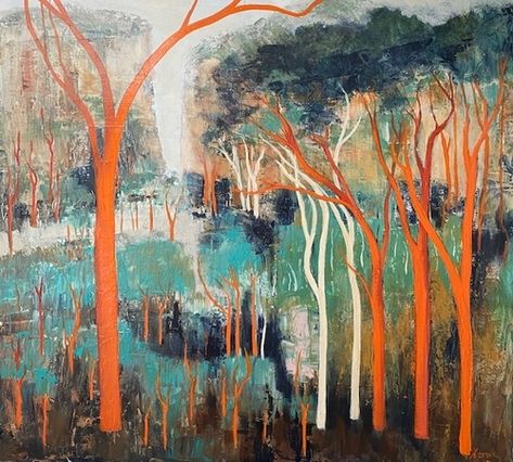 Contemporary Australian Landscape Painting by Kathy Karas I Artsy Shark Australian Landscapes, Landscape Contemporary, Landscape Photography Art, Colorful Landscape Paintings, Contemporary Landscape Artists, Australian Painting, Earth Song, Australian Landscape, Contemporary Landscape Painting