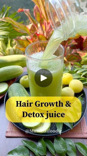 7.8K views · 103 reactions | Looking for the ultimate hair growth and detox drink? 🌿✨ This powerful juice, made with cucumber, amla, mint, and curry leaves, is packed with nutrients to boost hair growth, improve digestion, and detoxify your body. Try it today and feel the difference! 💧🍃 #hairgrowthjuice #healthyliving #detoxdrink #quickrecipes | Mumbaifoodiz | Daria Novo · Nostalgic Piano Reverie Hair Growth Drinks, Drinks For Hair Growth, Amla Juice, Boost Hair Growth, Detoxify Your Body, Detox Juice, Curry Leaves, Improve Digestion, Detox Drinks