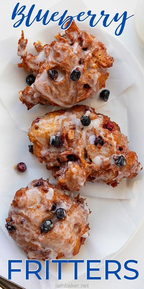 Fresh Blueberry Fritters that are made with a cakey batter incorporated with fresh blueberries are the ultimate homemade treat!  Homemade Fritters, Fritters Recipe, Blueberry Fritters, Fresh Blueberry Fritters, Breakfast, How to Make Fritters, Donuts, Recipes, Fried Fritters, i am baker, iambaker Blueberry Fritters Recipe, How To Make Fritters, Blueberry Fritters, Blueberry Sweet Rolls, Fresh Blueberry Recipes, Blueberry Lemon Scones, Donuts Recipes, Fritters Recipe, I Am Baker