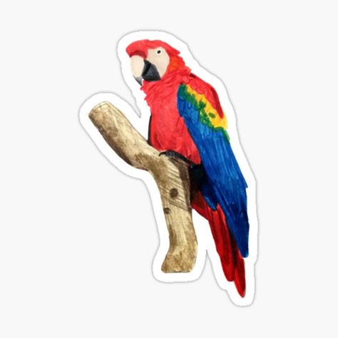 Halle8 Shop | Redbubble Parrot Sticker, Macaw Bird, Red Parrot, Animals Stickers, Retro Surf, Tropical Parrot, Tropical Animals, Colorful Parrots, Animal Stickers