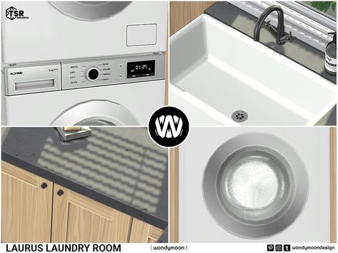 The Sims Resource - Laurus Laundry Room Laundry Day Sims 4 Cc, Sims 4 Cc Washing Machine Patreon, Sims 4 Vacuum Cleaner Cc, The Sims Resource Furniture, Sims 4 Laundry Cc, Living Room Sims 4, Sims 4 Clutter, Laundry Cabinets, Laundry Bin