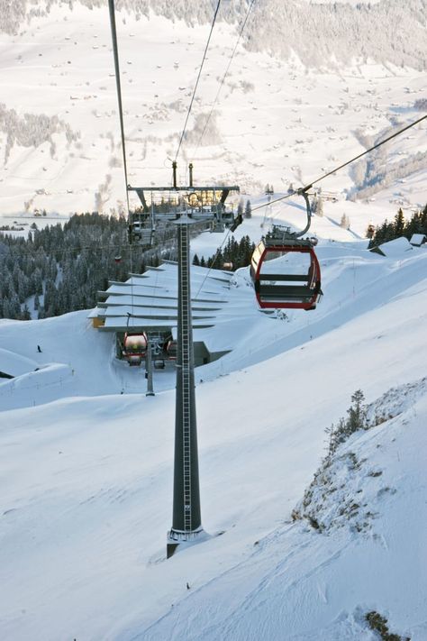 Herzog & de Meuron · Espel-Stöfeli-Chäserrugg Gondola Lift · Divisare Gondola Lift, Vivid Dreams, Cable Car, Ski Lift, Wasting Time, Switzerland, Skiing, Cable, Restaurant