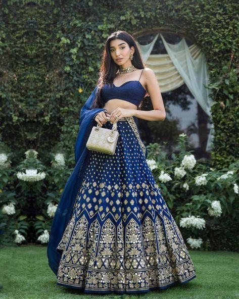 Arpita Mehta Official Page on Instagram: “@juhigodambe in our royal blue bridal lehenga set.💙 Shop this look online on www.arpitamehtaofficial.com For further enquiries please…” Shaadi Outfits, Indian Fits, Wedding Fits, Desi Fits, Mirror Work Lehenga, Indian Outfits Lehenga, Outfits Indian, Heavy Dresses, Wedding Lehenga Designs