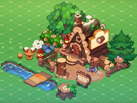 Cookie Run Kingdom Lumberjack Lodge Layout, Cookie Run Kingdom Layout Lumberjack, Cookie Run Layout, Crk Kingdom Layout Ideas Production, Cookie Kingdom Layout, Cookie Run Kingdom Jellybean Farm Layout, Cookie Run Kingdom Full Layout, Cookierun Kingdom Layout, Crk Kingdom Layout Ideas