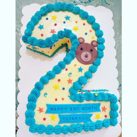 Number Cake For Baby Boy, Number Cake For Boys, 2nd Birthday Cake Boy, Cake For Baby Boy, Number 2 Cakes, Number Birthday Cakes, Cake For Baby, Baby Boy Birthday Cake, Boys Cake