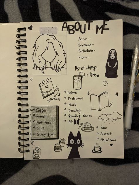 Bday Notes, Full Page Drawings Sketchbooks, Buku Diy, Notepad Art, Artist Block, Mainan Diy, Lukisan Comel, Haiwan Comel, Bullet Journal Ideas Templates