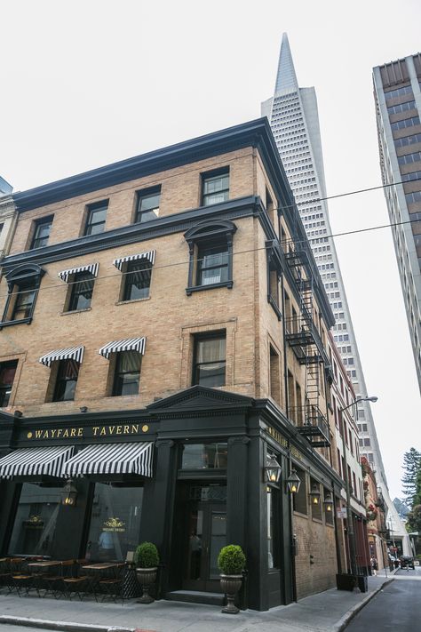 San Francisco Store Fronts, Wayfare Tavern, San Francisco Vacation, Uk Pub, Flying Fox, Modern Minimalist Wedding, Pub Decor, Shop Fronts, Bachelor Pad