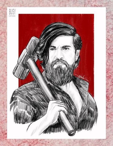 Kgf Drawing Images, Kgf Drawing, Kgf Rocky Sketch, Kgf Movie Poster, Captain Vikram Batra Sketch, Film Festival Poster, Festival Poster, Pencil Art Drawings, Festival Posters